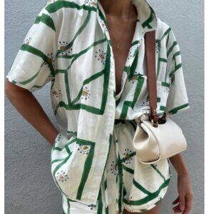 Commense - Print Drawstring Shorts Set